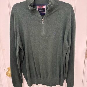 NWB. Daniel Hechter Forest Green Zip-Up Sweater